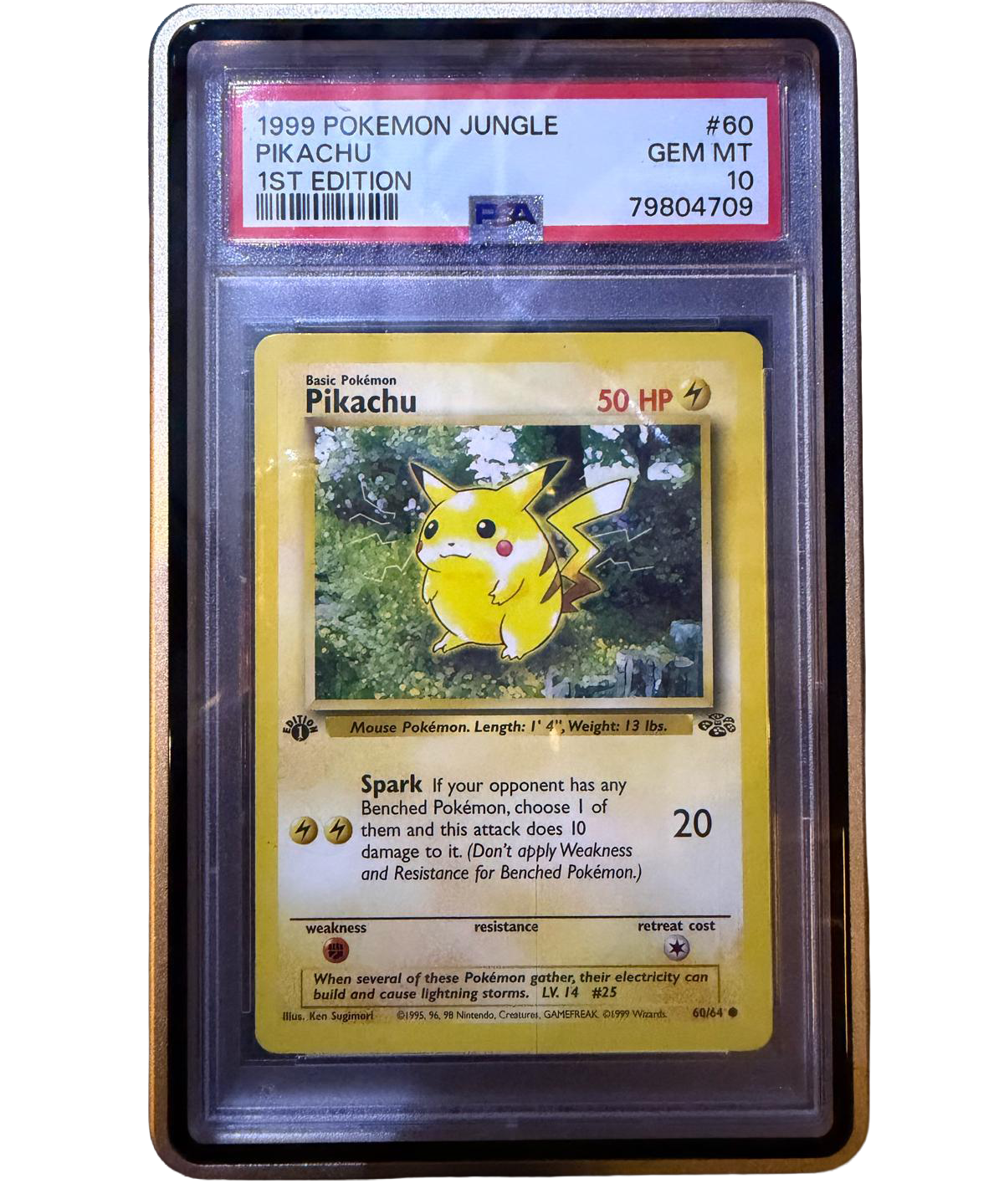 1999 Pokémon Jungle Pikachu #60 1st Edition PSA 10 GEM MINT