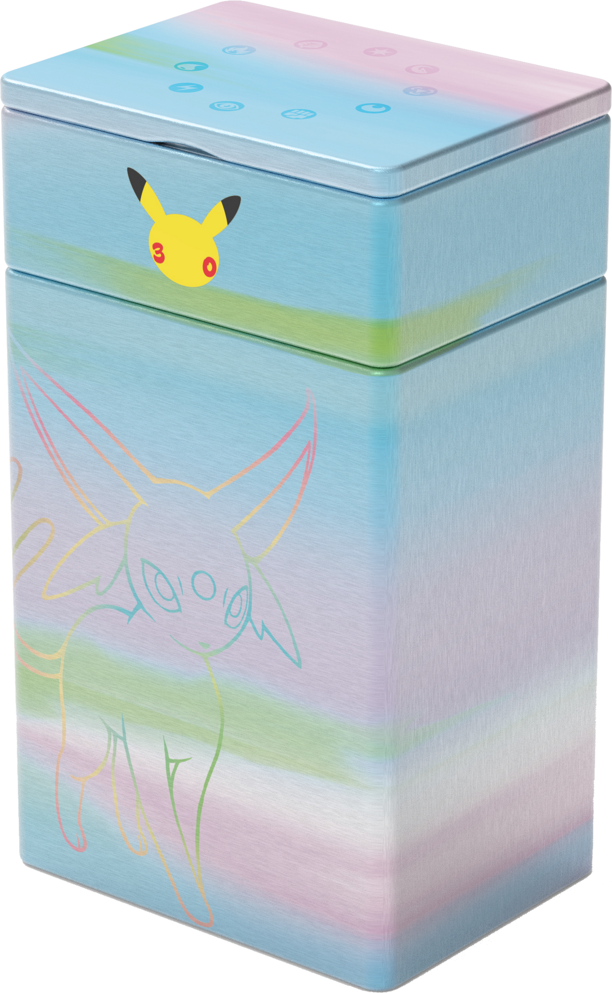 Espeon metal deck tin with damage counter case