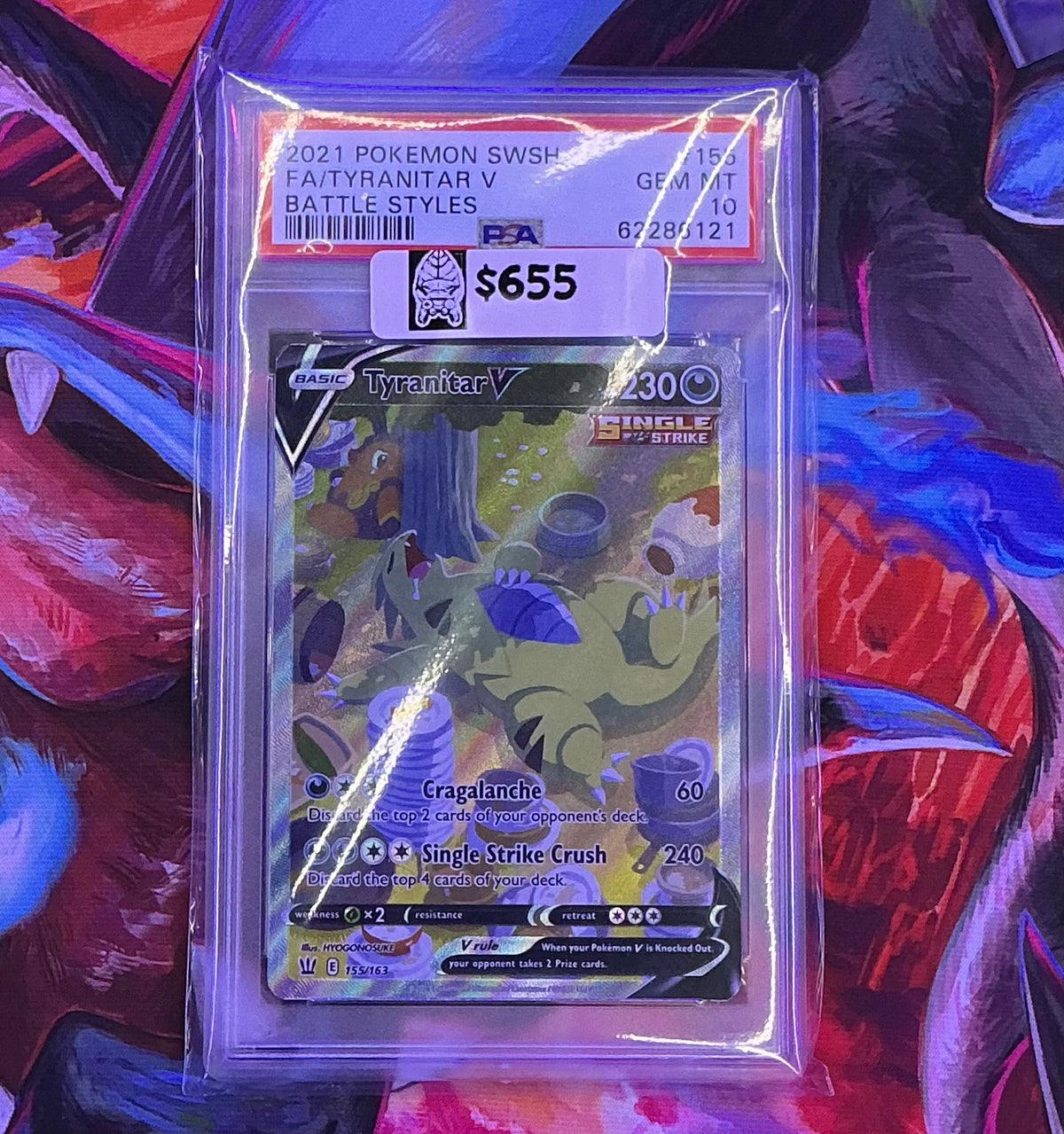 2021 TYRANITAR V 155/163 BATTLE STYLES POKEMON PSA 10