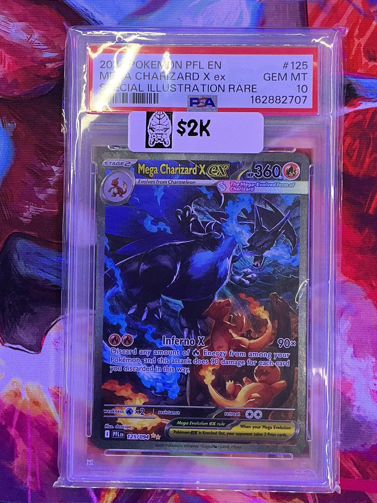 2025 Pokemon PFL Special Illustration Rare #125 Mega Charizard x Ex PSA 10
