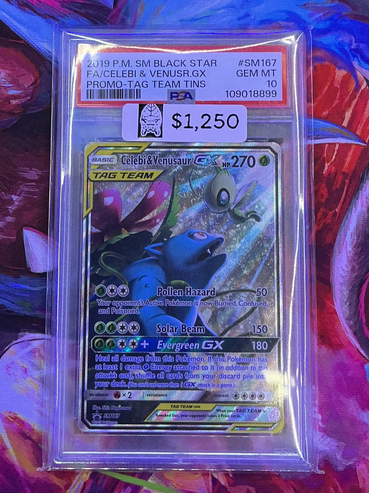 2019 Pokemon Celebi & Venusaur GX SM167 Black Star Promo PSA 10 (Cool Cert)