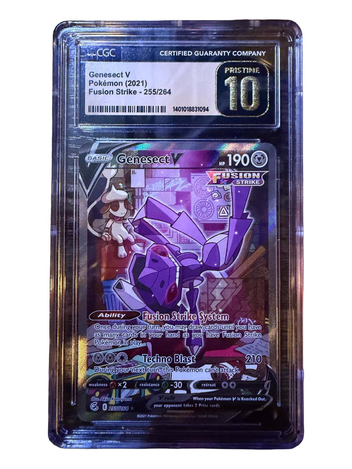 2021 Pokémon Fusion Strike Genesect V #255/264 Alternate Art CGC Pristine 10
