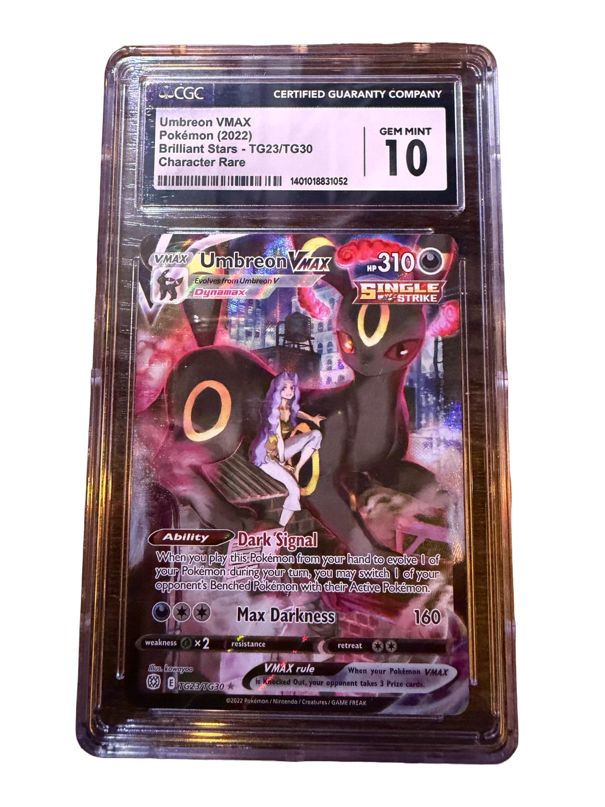 2022 Pokémon Brilliant Stars Umbreon VMAX TG23/TG30 Character Rare CGC 10 GEM MINT