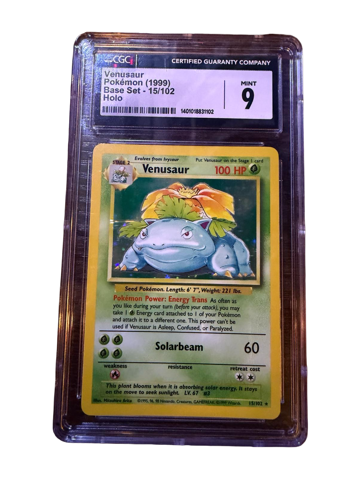 1999 Pokémon Base Set Venusaur #15/102 Holo CGC 9 MINT