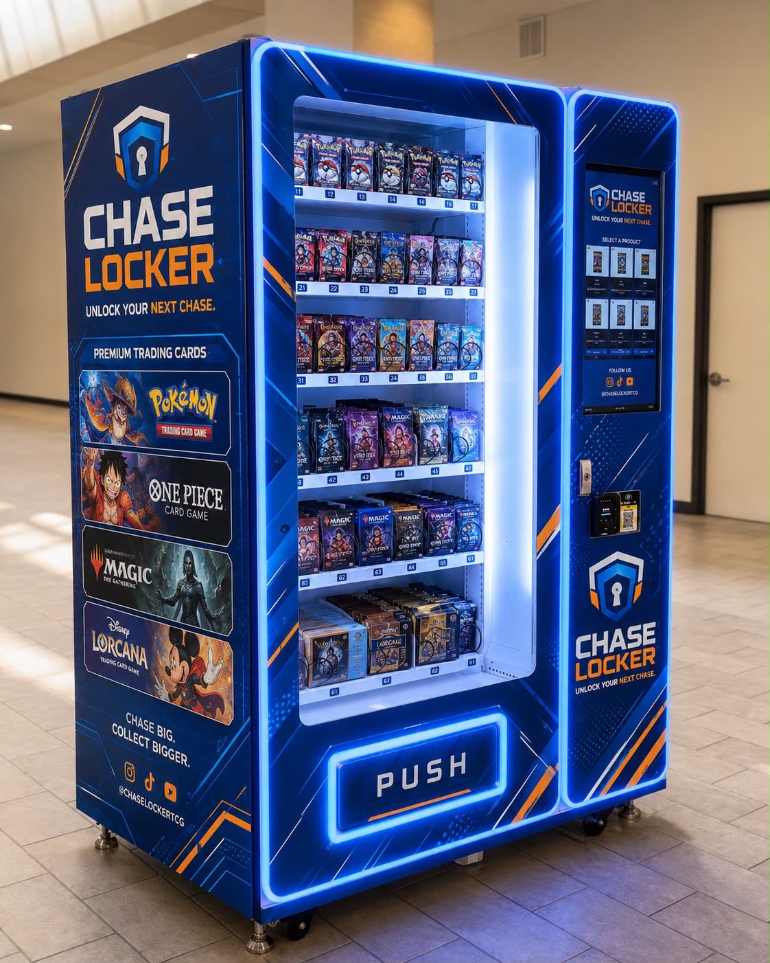 Glass-Front Retail Chase Locker vending machine